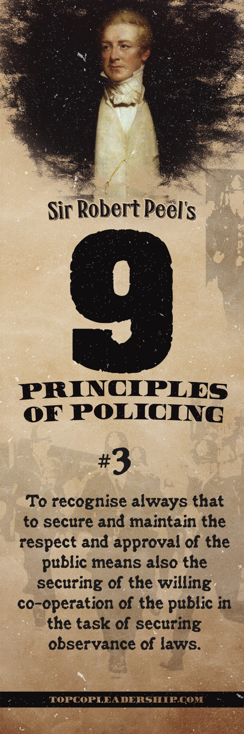 Sir Robert Peel’s 9 Principles of Policing – Principle #3 Bookmark 2″ x 6″