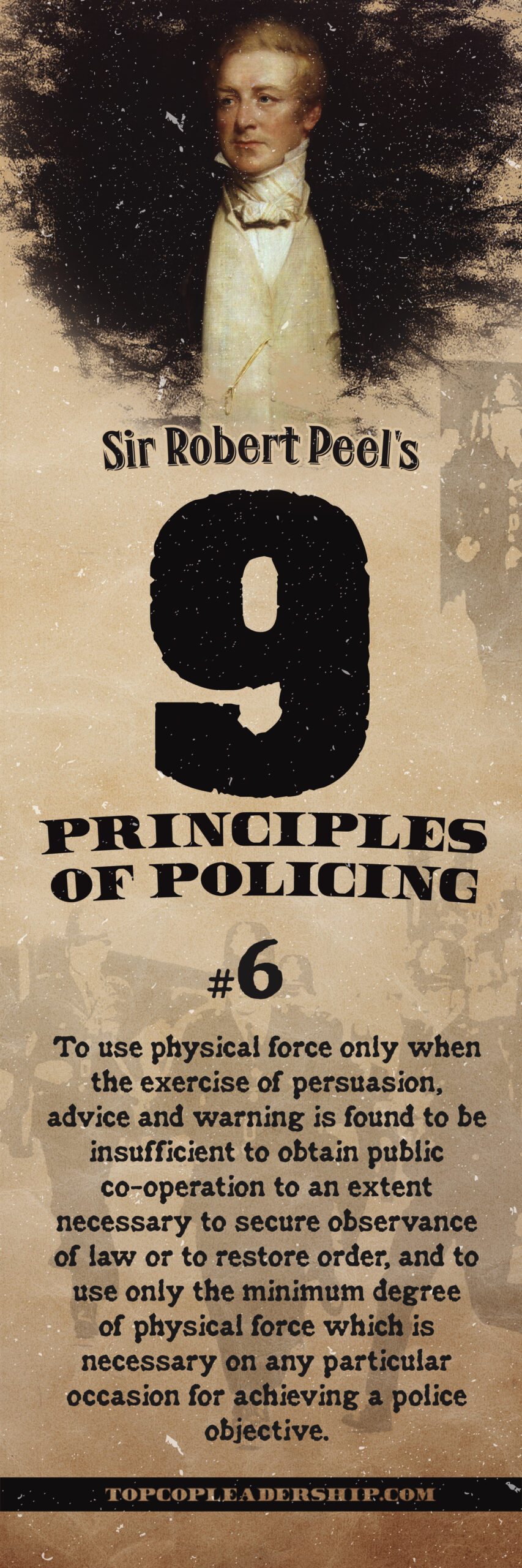 Sir Robert Peel’s 9 Principles of Policing – Principle #6 Bookmark 2″ x 6″