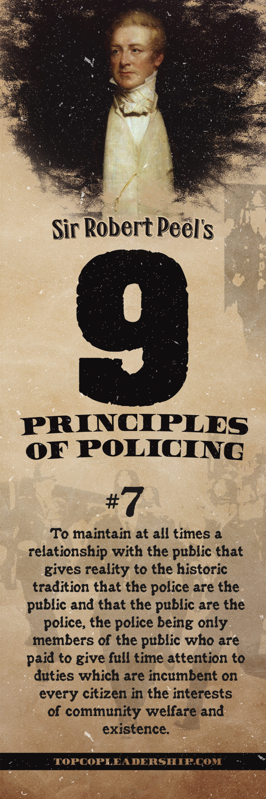 Sir Robert Peel’s 9 Principles of Policing – Principle #7 Bookmark 2″ x 6″